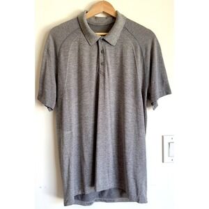 Lululemon Metal Vent Tech Button Up Performance Polo Shirt-Slate‎ Gray-Size XL